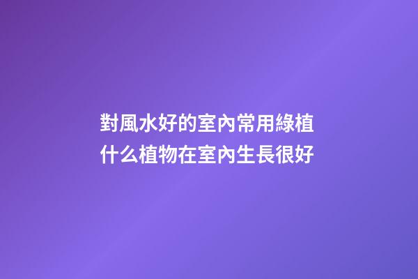 對風水好的室內常用綠植 什么植物在室內生長很好